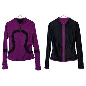Lululemon Women’s Reversible Jacket 6 Find Your Bliss Black Purple Regal Plum
